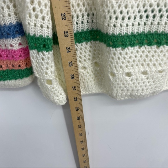 NWT Vine & Love Clara Boat Neck Striped Sweater white multi color Sz L - Picture 5 of 8